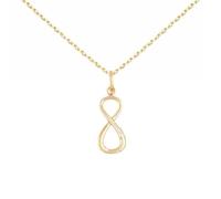 Collier - Pendentif Or Jaune et Diamant - Motif Infini / Infinity - Chaine Dorée
