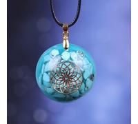 Collier pendentif orgone yoga turquoise