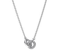 Collier Pendentif - PANDORA - Signature 392736C01-45 - Argent Sterling - Oxyde de Zirconium - Gris