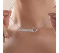 Collier pendentif personnalisable en forme de cœur doré brillant, mode et polyvalent, excellent cadeau pour couple, famille, ami, anniversaire, fête, or, or rose, argent, élégant, mode automne, vintag