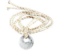 Collier Pendentif Pièce Porte-Bonheur Pour Femmes Hommes, Collier Pendentif Amulette En Cristal De Guérison Avec Corde En Fil D'Or Pendentif Rond En Forme De Beignet Longue Chaîne De Pull En Cris