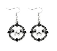 Collier Pendentif Plaqué Argent et Boucles d'Oreilles pour Décoration d'Anniversaire - Chaîne de Mercredi pour Femmes Filles - Bijoux Cadeaux, C