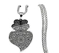 Collier Pendentif Portugal Viana Coeur Fleur Collier chaîne Femmes Couleur Argent Colliers Bijoux Bijoux Cadeaux d'anniversaire pour Femmes Hommes