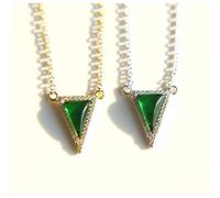 Collier pendentif pour femme, élégant et tendance, en argent sterling 925, serti de zircones cubiques scintillantes et de grandes pierres triangulaires, colliers en argent pour dames contre le mauva