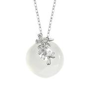 Collier Pendentif pour Femme Ou Fille En Argent Sterling 925 Représentant Les Douze Divinités Florales Gardiennes. Magnifique Pendentif Ping An Kou Cadeau D'Anniversaire pour Femme Ou Fille Motif
