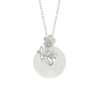Collier Pendentif pour Femme Ou Fille En Argent Sterling 925 Représentant Les Douze Divinités Florales Gardiennes. Magnifique Pendentif Ping An Kou Cadeau D'Anniversaire Idéal pour Les Femmes et