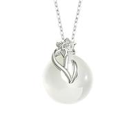 Collier Pendentif pour Femme Ou Fille En Argent Sterling 925 Représentant Les Douze Divinités Florales Un Magnifique Pendentif Ping An Kou Cadeau D'Anniversaire pour Femme Ou Fille En Décembre Mo