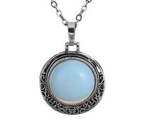 Collier Pendentif Rond En Cristal, Long, Vintage, Creux, Filigrane, Pierres Semi-Précieuses Naturelles, Collier Pendentif, Pierres Précieuses De Guérison, Bijoux, Cadeau Pour Femmes Et Hommes, Op