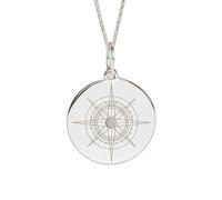 Collier pendentif rose des vents en argent sterling 925 |LK_NLC_02260 | plated round celtic spiritual disc charm necklace with 18 inch cable chain inspirational heritage jewelry
