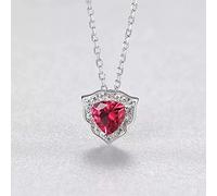 Collier Pendentif Ruby Gemstone Jewelry for Women Bride Engagement