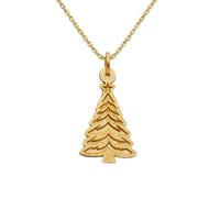 Collier pendentif sapin de Noël en argent sterling 925 | LK_NLC_01815 | gold plated celestial balance round medallion 25mm with 18 inch cable chain symbolic harmony jewelry gift