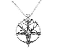 Collier pendentif satanique tête de chèvre rétro pentagramme inversé chaîne de cou bijoux pour hommes collier pendentif pentagramme collier pendentif chaîne de cou rétro collier tête de chèvre sataniq