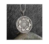 Collier pendentif sceau de Salomon rétro avec cercle magique des sept anges, amulette porte-bonheur