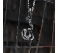 Collier Pendentif Serpent Spirituel en Acier Inoxydable - Symbole de Renaissance, Transformation, Immortalité, Guidance Spirituelle pour Homme Femme