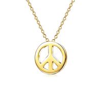 Collier Pendentif Signe De Paix Mondiale Minimaliste Minuscule Pour Adolescente Femme Plaqué Or Jaune Argent Sterling .925