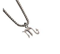 Collier Pendentif Signe Du Zodiaque Scorpion - Horoscope Constellation Symbole Serpent Os Chaîne Pendentif Ras De Cou Charme Constellation Astrologie Bijoux Pour Hommes Femmes Couple,Scorpion,60Cm
