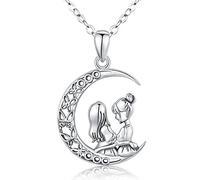 Collier pendentif soeur en argent sterling Toujours ma soeur pour toujours mon ami, collier pendentif femme lune pour femmes filles soeurs, cadeaux de bijoux pour femmes soeurs amis sur la lune