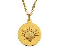 Collier pendentif soleil levant en argent sterling 925 doré | LK_NLC_01792 | Collier avec petit pendentif nature breloque insecte délicate abeille cadeau pour jardinier chaîne de 45 cm deux pièces