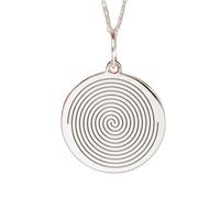 Collier pendentif spirale en argent sterling 925 avec 18 |LK_NLC_02273 | round disc charm with 18 inch cable chain symbol design jewelry gift for women men daily wear anniversary