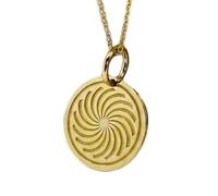 Collier pendentif spirale en argent sterling 925 gravé | LK_NLC_00233 | Bijou médaillon symbole pour homme et femme chaîne câble de 45 cm (18 pouces).
