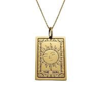 Collier pendentif Tarot du Soleil en argent sterling 925 |LK_NLC_00907 | disque rond de 24 mm et 15 mm d'épaisseur breloque clavier gravée de notes de musique cadeau pour les passionnés de musique
