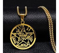 Collier Pendentif Tetragrammaton Pentagram Collier Femmes Colliers Uniques Bijoux Collier Femmes Bijoux Cadeaux d'anniversaire pour Femmes Hommes