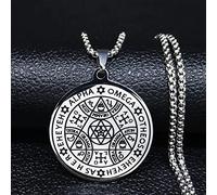 Collier Pendentif Tetragrammaton Roue de Fortune Protection Seal Collier Hexagram Colliers Bijoux Bijoux Cadeaux d'anniversaire pour Femmes Hommes