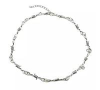 Collier Pendentif Thorns Punk Fil de Fer Barbelé Chaîne Collier pour Femmes Hommes Gothique Hip Hop Collier Ras du Cou Amitié Collier Anniversaires Les Mariages Noël Cadeau Femme