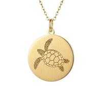 Collier pendentif tortue de mer en argent sterling 925 doré | LK_NLC_01145 | ustensile de cuisine français petit bijou pour pâtissier idéal pour la pâtisserie avec une chaînette de 45 cm en argent.