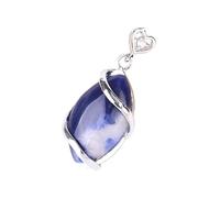 Collier Pendentif Vintage En Cristal Pour Femmes Et Hommes, Pendentif Marquise En Forme De Larme, Cabochon De Guérison, Pierres Précieuses Énergétiques, Bijoux Spirituels, Cadeaux, Sodalite De 4