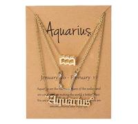 Collier pendentif zodiaque argenté pour femme 3 pièces/ensemble Collier avec constellations de lettres ras du cou Bijoux d'anniversairebien traité.