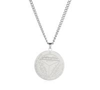 Collier pentacle de Saturne pour homme, clé de Salomon, talisman de protection, Jupiter, pendentif en acier inoxydable, amulette de Salomon, 1.18*1.31inch, Acier inoxydable, Pas de gemme