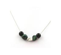 collier de perles d'agate noire de 8 mm + chrysocolle des États-Unis + howlite des États-Unis