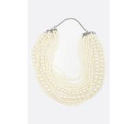 Collier perles blanches rangs multiples MISCIANO satin perles nacrées ivoire