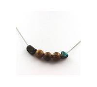 mm Collier de perles en bois + chrysocolle des États-Unis
