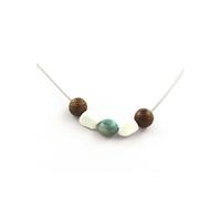 collier de perles en bois de 8 mm + Howlite des États-Unis + Amazonite du Brésil