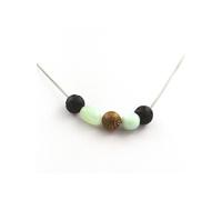 collier de perles en bois de 8 mm + lave + amazonite du Brésil