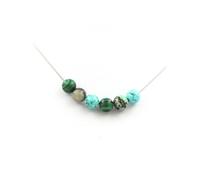 Collier de perles de 8 mm en chrysocolle de Namibie + turquoise howlite + malachite