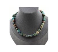 Collier perles Chrysocolle des USA + Chrysocolle de Namibie Qualité 7A 8 mm chaîne inox - A Bijoux