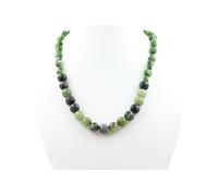 Collier de perles de diopside du Brésil + jade + agate de mousse 8 mm en acier inoxydable