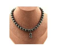 Collier perles Hématite 8 mm + 2 perles Hématite 8 mm chaîne inox - A Bijoux Multicolore G