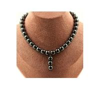 Collier perles Hématite 8 mm + 3 perles Hématite 8 mm chaîne inox - A Bijoux Multicolore