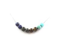 Collier de perles de labradorite + œil de tigre + turquoise + lapis-lazuli 8 mm