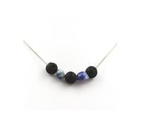 collier de lave de 8 mm + jaspe bleu sud-africain
