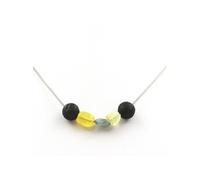 collier de lave de 8 mm + opale jaune d'Australie + apatite du Brésil