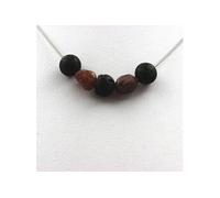 collier de lave de 8 mm + rubis brésilien