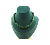 Collier perles Malachite 6 mm + Malachite 10 mm chaîne inox - A Bijoux