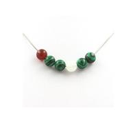 Pierre de lune + agate rouge + malachite collier de perles 8 mm