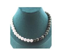 Pierre de lune + collier de perles de séraphinite russe 8 mm en acier inoxydable