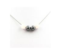 Collier de perles de quartz rose + hématite 8 mm